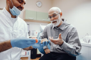 Old man sitting in the dentist’s office