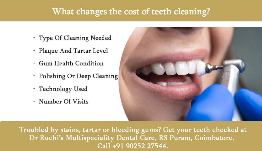 what changes the cost of teeth cleaning